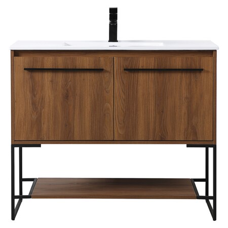 Elegant Decor 40 Inch Single Bathroom Vanity In Walnut Brown VF42040WB